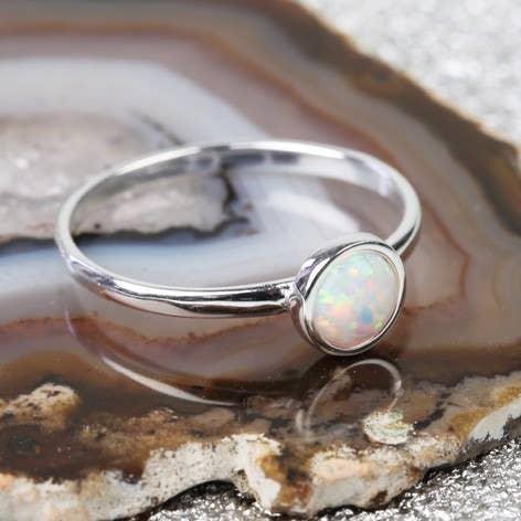 Sterling Silver Opal Ring - Lady Dorothy Boutique