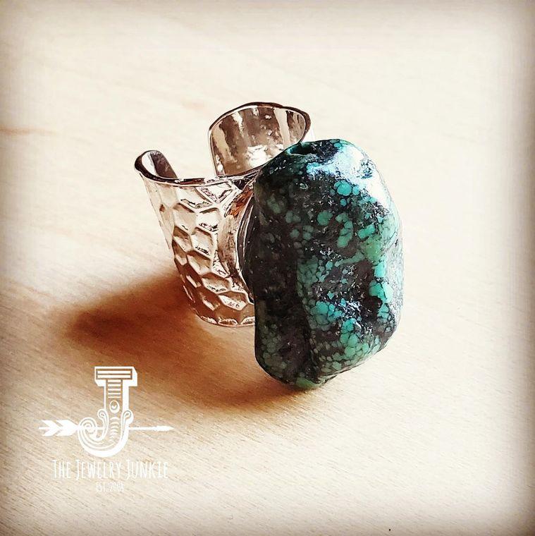 Turquoise Chunk Cuff Ring - Lady Dorothy Boutique