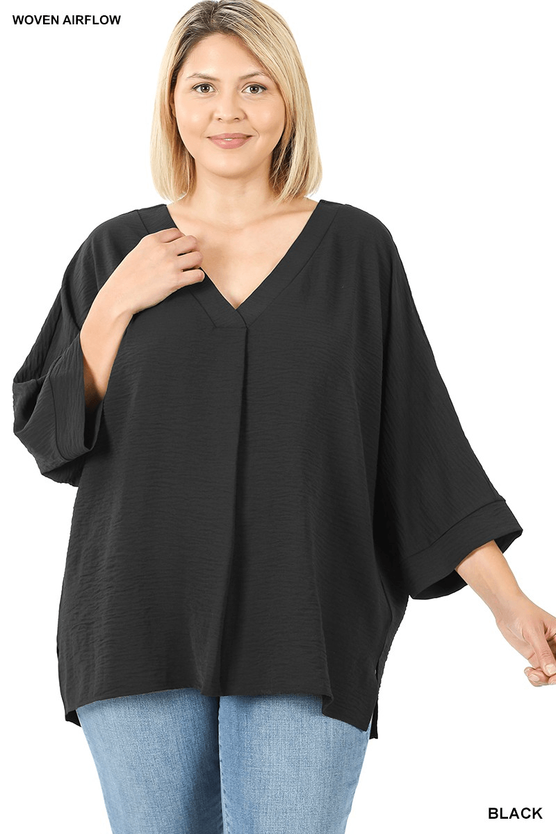 Woven 3/4 Dolman Sleeve - Lady Dorothy Boutique
